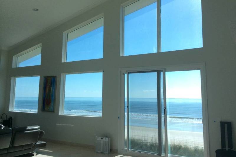 windows with beach view